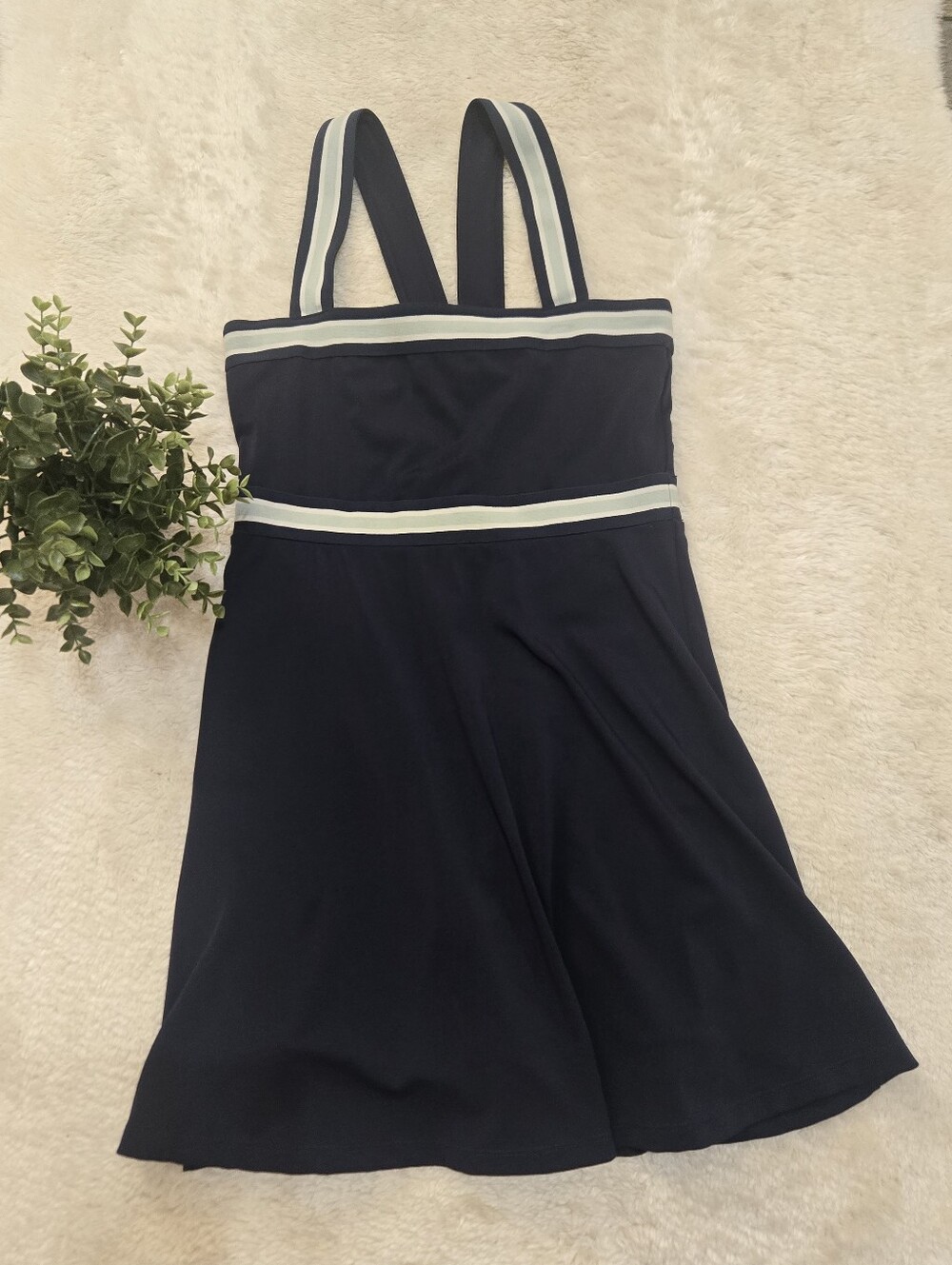 Lou & Grey Navy Blue Wonderweave Athletic Tennis Pickleball Mini Dress-Skorts, M